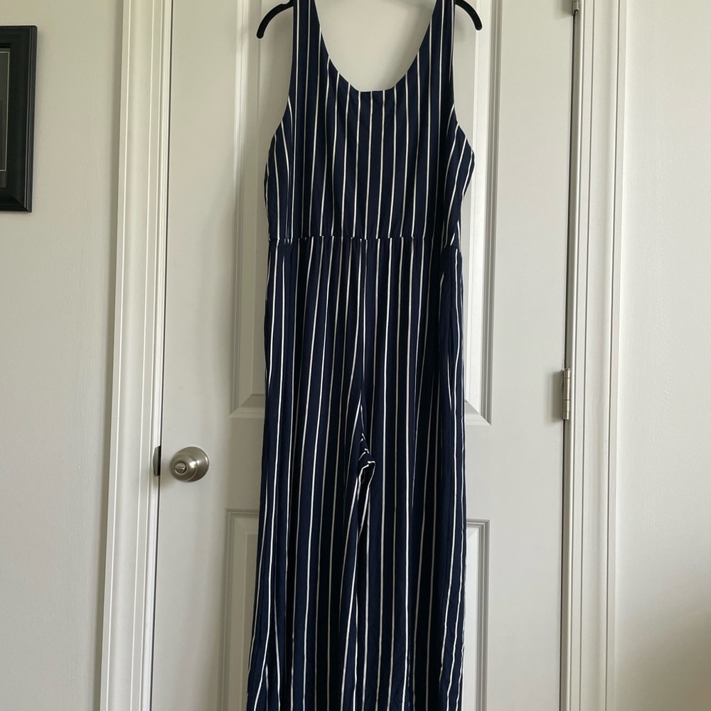 New with tags navy and white jumpsuit